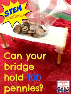 STEM challenge: Design a bridge M And M Activities, Coffee Filter Stem Activity, Bridge Stem Challenge, Science Experience, Stem Club, Kindergarten Stem, Elementary Stem Activities, Steam Challenges, School Age Activities