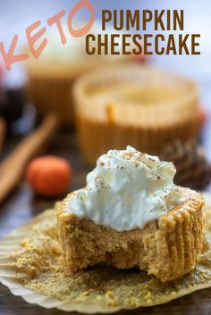 a pumpkin cheesecake with whipped cream on top