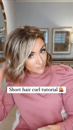 Ocean Wave Short Hairstyles, Travel Hairstyles Short Hair, Legging Curls Short Hair, How To Style Short Thick Hair Bob, Shoulder Length Hair Styles For Work, Curl Front Of Hair, Short Hair Curling Wand, Waves In Short Hair How To Do, Curling Lob Hair Tutorial