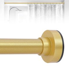 the curtain rod is gold in color