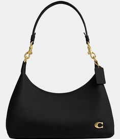 From COACH&#x2C; the Juliet Shoulder Bag features: Glovetanned leatherInside snap pocketZip-top closure&#x2C; fabric liningDetachable handle with approx. 11" dropDetachable strap with approx. 21.5'' drop for shoulder or crossbody wearApprox. 12" L x 8.75" H x 4.5" WImported. Luxury Black Purse, Coach Juliet Bag, Coach Bags Black, Fall Shoulder Bag With Branded Hardware In Black, Black Shoulder Bag With Branded Hardware For Fall, Coach Black Bag, Coach Black Shoulder Bag For Fall, Black Everyday Bag, Coach Bags Handbags Black