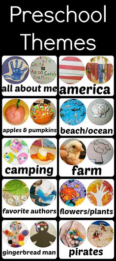 a poster with pictures of different things in the words preschool themes all about mama america