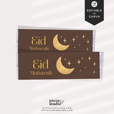 Digital Printable Eid Chocolate Wrapper Template Muslim Lifestyle