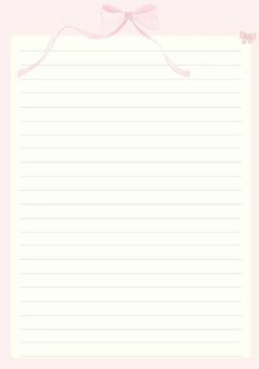 Big Notebook Design Ideas, Todo List Aesthetic Template, Pink Letter Paper, Coquette Digital Journal, Cute Notebook Page Template, Notebook Pages Template, Cute Lined Paper Printable, Good Notes Pages, Free Printable Lined Stationary Paper