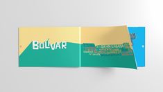 an open brochure with the words bolvar in different languages on it