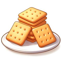 three crackers stacked on top of each other on a plate