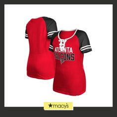 a women's red and black atlanta football jersey