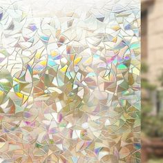 an image of a window that has been made with many small pieces of glass on it