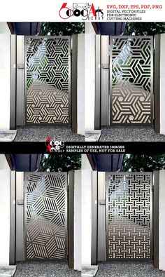 four different views of the same door