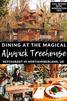 dining at the magic alnwick treehouse restaurant in northumbland, uk