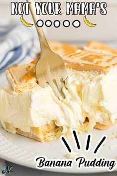 Not Your Mama’s Banana Pudding is a rich and creamy no-bake dessert that is loaded with fresh banana slices, a creamy pudding mixture, and crunchy chessman cookies. Best No Bake Cookies, Banana Dessert, Pot Pies Recipes, Easy Summer Desserts, Favorite Dessert Recipes, Chicken Pot Pie Recipes