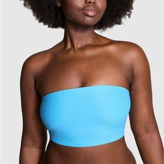 Pink Bralette Base Stretch Micro Ribbed Bandeau Bra Sky Blue- Small Your New Favorite Base Layer! This Unlined Style Features Buttery-Soft Micro Ribbed Fabric With Stretch Support That Doesn't Quit. Bandeau Structure 4-Way Stretch Fitted Construction Unlined Double Layered At Front And Back Pull-On Style Imported Body/Lining/Wing: 84% Polyamide 16% Elastane Blue Fitted Strapless Bra, Blue Stretch Bandeau Tube Top, Blue Seamless Stretch Bra, Blue High Stretch Top With Built-in Bra, Blue Seamless Strapless Tube Top, Blue Strapless Seamless Tube Top, Spring Blue Seamless Tube Top, Blue Seamless Stretch Crop Top, Blue Stretch Bandeau Crop Top