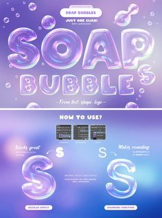 soap bubbles font and numbers are displayed in this image