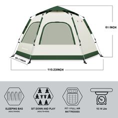 an image of a tent with measurements