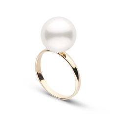 Classic Collection 11.0-12.0 mm White South Sea Pearl Ring yg Pearl Ring Design, South Sea Pearl Ring, Akoya Pearl Ring, Saltwater Pearls, Jewelry Appraisal, Pearl Jewellery, Sea Pearl, South Sea Pearls, Sea Pearls