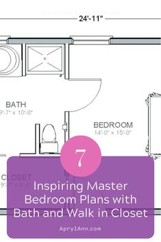 the floor plan for a bedroom with bath and walk in closet