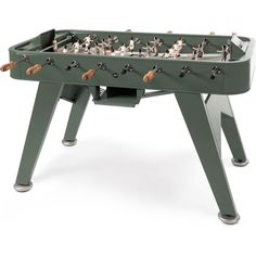 a foosball table is shown with several people playing soccer on the top and bottom