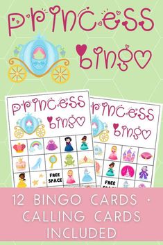 Free Printable Princess Bingo Cards for Kids Princess Games For Kids, Disney Princess Birthday Games, Free Princess Printables, Princess Party Activities For Kids, Princess Scavenger Hunt Free Printable, Disney Princess Birthday Party Game, Princess Birthday Games, Fairytale Bingo Free, Princess Bingo Printable Free