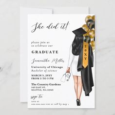 an illustration of a graduate's graduation party card