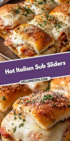 HOT ITALIAN SUB SLIDERS Italian Sub Dressing, Italian Sub Sliders, Sub Sliders, Italian Sliders, Italian Recipes Appetizers, Italian Sub