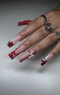 Rich Rich, Red Christmas Nails, Stylish Nails Designs, Colored Acrylic Nails, Glow Nails, Short Square Acrylic Nails, Long Acrylic Nails Coffin, Unique Acrylic Nails