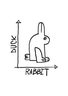 a drawing of a rabbit sitting on top of a bar with the word rabbit next to it