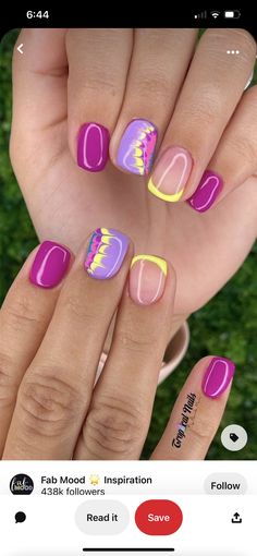 Matching Summer Mani Pedi, Matching Mani Pedi Ideas Summer, Fun Short Summer Nails, Summer Purple Nails Design, Fun Nail Designs Summer, Mani And Pedi Ideas Matching Summer, Summer Nails And Toes Matching, French Purple, App Filter