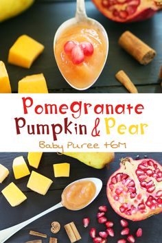 pomegranate pumpkin and pear baby puree