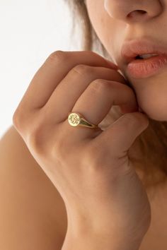 14K Gold Filled Signet Monogram Ring Initial Gold Signet | Etsy Monogram Ring Gold, Add Meaning, Personalized Initial Ring, Ring Initial, Rose Gold Initial, Jewelry Photoshoot