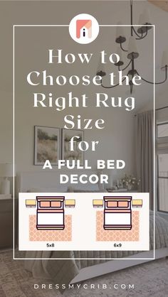 This Bedroom Rug Size Guide for Full Bed will help you narrow down your full bed rug size and placement. The guide includes tips on how to choose the right size rug for full size bed, bedroom rug placement full bed and full bed rug dimensions. Use this guide to choose the best bedroom rug size and bedroom rug placement for your room or explore full bed rug ideas! Additionally, virtually preview any rug in your room with our free rug visualization tool to find a perfect full bed rug size! Rug For Full Size Bed, Bed Rug Size Guide, Bed Rug Ideas, Bed Rug Size, Neutral Bedrooms With Pop Of Color, What Size Rug, Full Bed Mattress