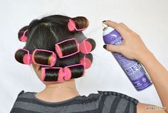 How To Place Hair Rollers, Sponge Rollers On Natural Hair, Girly Nights, Sponge Curlers, Sponge Hair Rollers, Foam Rollers Hair, Rollers Hair, Roller Curls