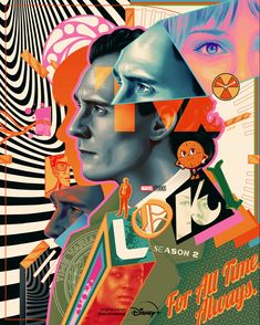 an image of the movie poster for love is blindfolded with many different colors and shapes