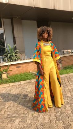 Ankara Duster Kimono, Ankara Duster Jacket, African Kimono, African Print Kimono, Ankara Jacket. | Pinterest Kimono And Palazzo Outfit Nigeria, Kimono Ankara, African Print Jumpsuit, Ankara Jackets, Duster Kimono