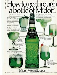 an advertisement for midorin's lemon liqueur