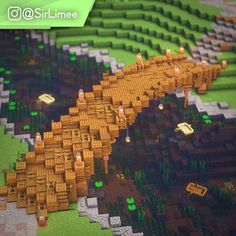 Minecraft Slime, Minecraft Mountain House, Minecraft Structures, Bangunan Minecraft, Minecraft House Plans, Cool Minecraft Creations, Minecraft Medieval, Minecraft Room