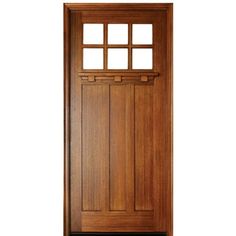 Craftsman Style Mahogany 6-Lite Entry Door with Clear Beveled Low-E Glass Exterior Door Styles, Mahogany Entry Doors, Wood Front Entry Doors, Farmhouse Craftsman, Craftsman Style Doors, Mission Style Homes, Rustic Mediterranean, House Flip, Front Door Makeover