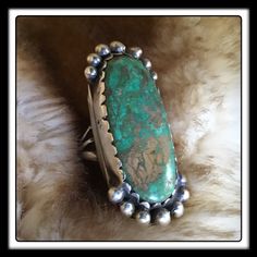 This Is A Stunning Ring. It Is Green Turquoise With Patches Of Brown. It Is A Heavy Ring That Is Signed By The Artist And Tested 925 Sterling. It Is In Great Vintage Condition. Ring Sz: 8.75 Weighs 22.4 Grams Handmade Green Turquoise Western Ring, Navajo Rings, Green Turquoise, Womens Jewelry Rings, The Artist, Women Jewelry, Turquoise, Ring, Green