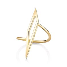 Inspired by the natural geometric form of glass shards, this collection creates a minimalist, statement look. Ring features a geometric shape set asymmetrically on the band for an unexpected look. Available in plain and diamond version. Ring is custom made to order. Please allow 3-4 weeks for this style to ship. Classic Gold Rings, Glass Shards, Geometric Form, Color Ring, 14kt Gold, Custom Rings, Geometric Shapes, Statement Rings, Chloe