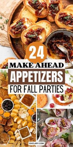 24 Make Ahead Appetizers for Fall Parties Appetizers For Fall, Thanksgiving Diner, Fall Recipes Appetizers, Fall Appetizers Easy, Fall Party Food, Fall Parties, Fall Appetizers, Make Ahead Appetizers, Fall Dinner Party