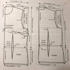 the diagram shows how to make a sewing pattern