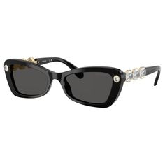 Inspired by our iconic Millenia family, these Swarovski sunglasses combine bold intensity with crystal brilliance. The narrow butterfly frames are crafted from black acetate with matching solid black lenses. On each temple, three crystals are placed within a refined metallic bezel setting to form Swarovski’s signature octagon shape. Choose this pair to infuse your look with unapologetic confidence. Swarovski Sunglasses, Ralph Lauren Glasses, Coach Glasses, Versace Eyewear, Red Watch, Timeless Watches, Green Watch, Persol Glasses, Pink Watch