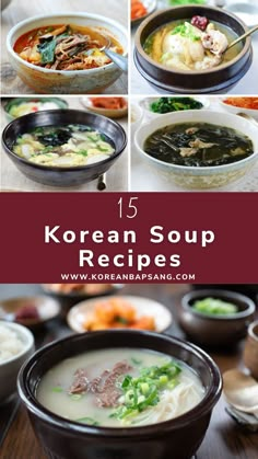 Soup Recipes on 5 photos. Korean Soups Recipe, Korean Food For Diabetics, Korean Noodles Soup, Korean Winter Recipes, Korean Bone Broth Soup, Korean Pork Soup, Asian Soups And Stews, Korean Noodle Soup Recipes, Korean Crockpot Recipes