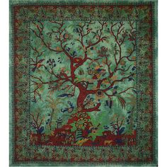 the tree of life is depicted in this tapestry