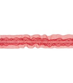 a red lace trim on a white background