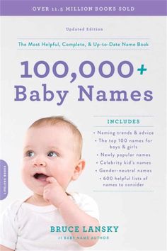 the front cover of a baby names book