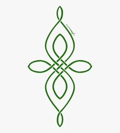 a green celtic cross tattoo design on a white background