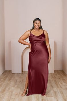 Model: Ashtyn; Size: 20 Tall Bridesmaid Dress Sage, Classic Gown, Cinnamon Rose, Rose Gold Sequin Dress, Bridesmaid Dresses Satin, Wedding Parties Colors, Bridesmaid Colors, Long Slip Dress, Bridesmaid Dress Colors