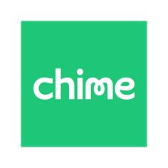 the word chime on a green square with white letters in it's center