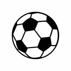 a black and white drawing of a soccer ball