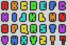 the letters and numbers are made up of pixel style pixels, which can be used to make